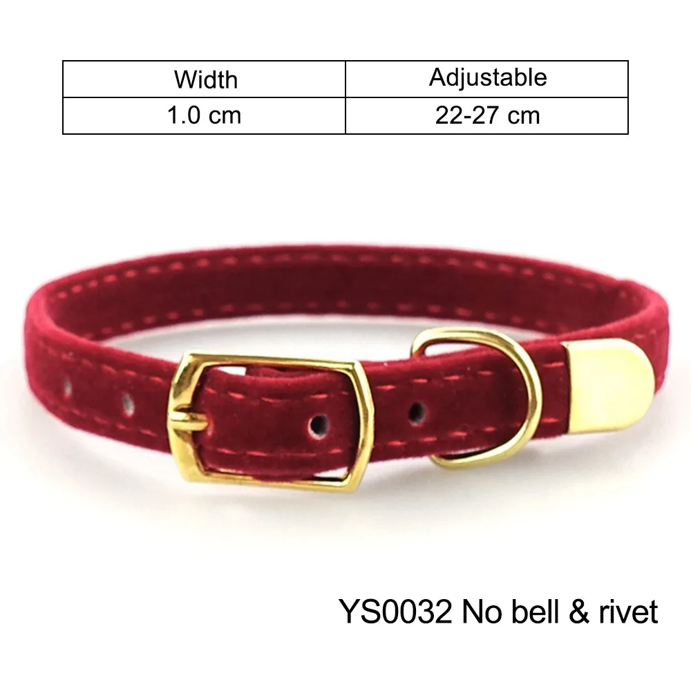 red-YS0032 Однотонный ошейник для кошек с колокольчиком, безопасные ошейники для кошек, регулируемый ошейник для щенков, маленьких собак, кошек, ошейники для домашних животных YS0031 - Цвет: red-YS0032