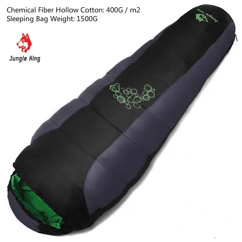 

Jungle King CY0901 New 1500g 190T Filled Four-Hole Cotton Sleeping Bag Outdoor Hiking Camping Mummy Sleeping Bag Three Colors