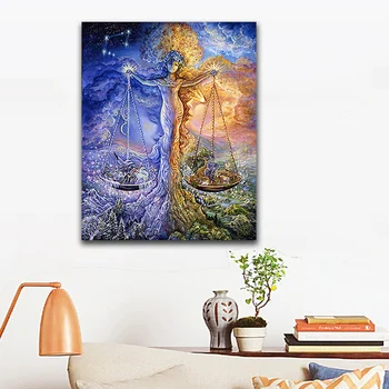 

DIY colorings pictures by numbers with colors Libra constellation tree picture drawing painting by numbers framed Home