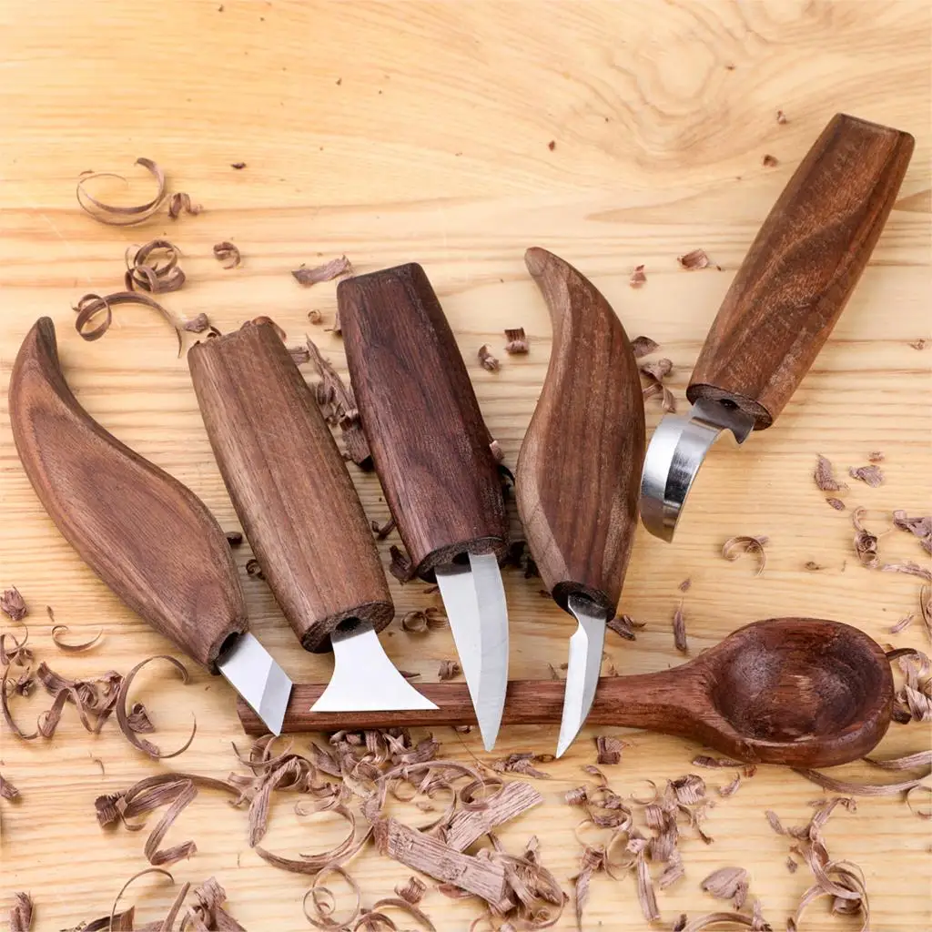 

Wood Carving Knife Chisel Woodworking Cutter Hand Tool Set Peeling Woodcarving Sculptural Spoon Carving Cutters