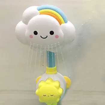 

Funny Game Pool Spray Water Cute Swimming Bathing Cartoon Cloud Rainbow Shower Faucet Toy Suction Cup Base Weather Children Gift