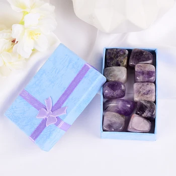 10 Pcs /Set Natural Tumbled Stone 15-20mm Amethyst Home Bead Chakra Healing Crystal Irregular Polishing 7