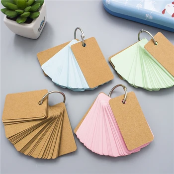 

1PC Creative Kawaii Solid Color Kraft Paper Memo Pad Loose-Leaf Notes Student Notepad Office School Stationery Supplies 02189