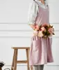 Cotton Linen Apron Retro Vintage Women Pinafore Dress Fashion Japanese Korean Aprons Garden Working Apron Kitchen Cooking Apron 5