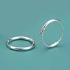 1 pair 2mm Thin Circle Silver color Small Hoops Earring Stainless Steel Anti-allergic Ear Bone Buckle Earring Gothic Ear Jewelry ► Photo 2/6