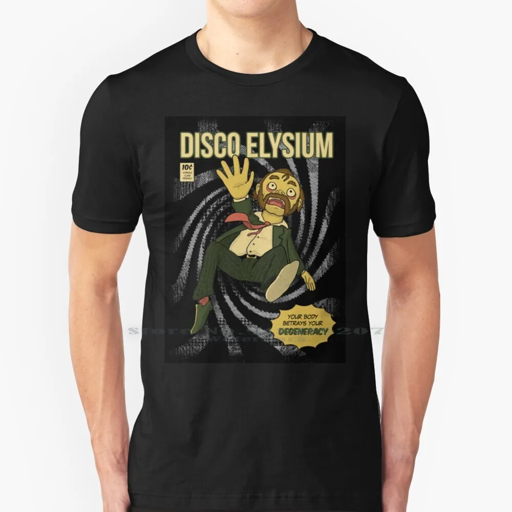 Disco Elysium-Maglietta Stile Comico 100% Puro Cotone Discoteca Elysium Comic Book Retro Comic Indie Game