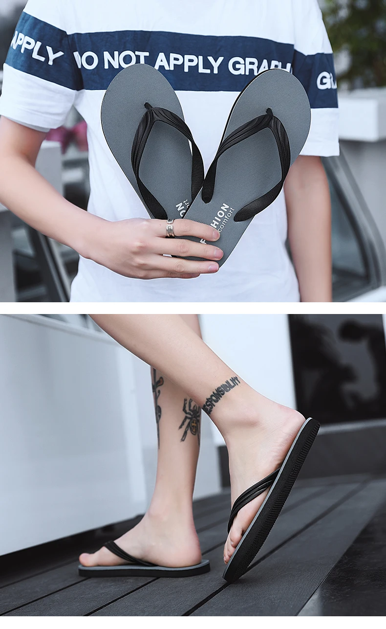 Summer Slippers Fashion soft Massage Comfort Flip-Flops Beach Sandals Casual Men's Slippers Men's Shoes zapatos de hombre