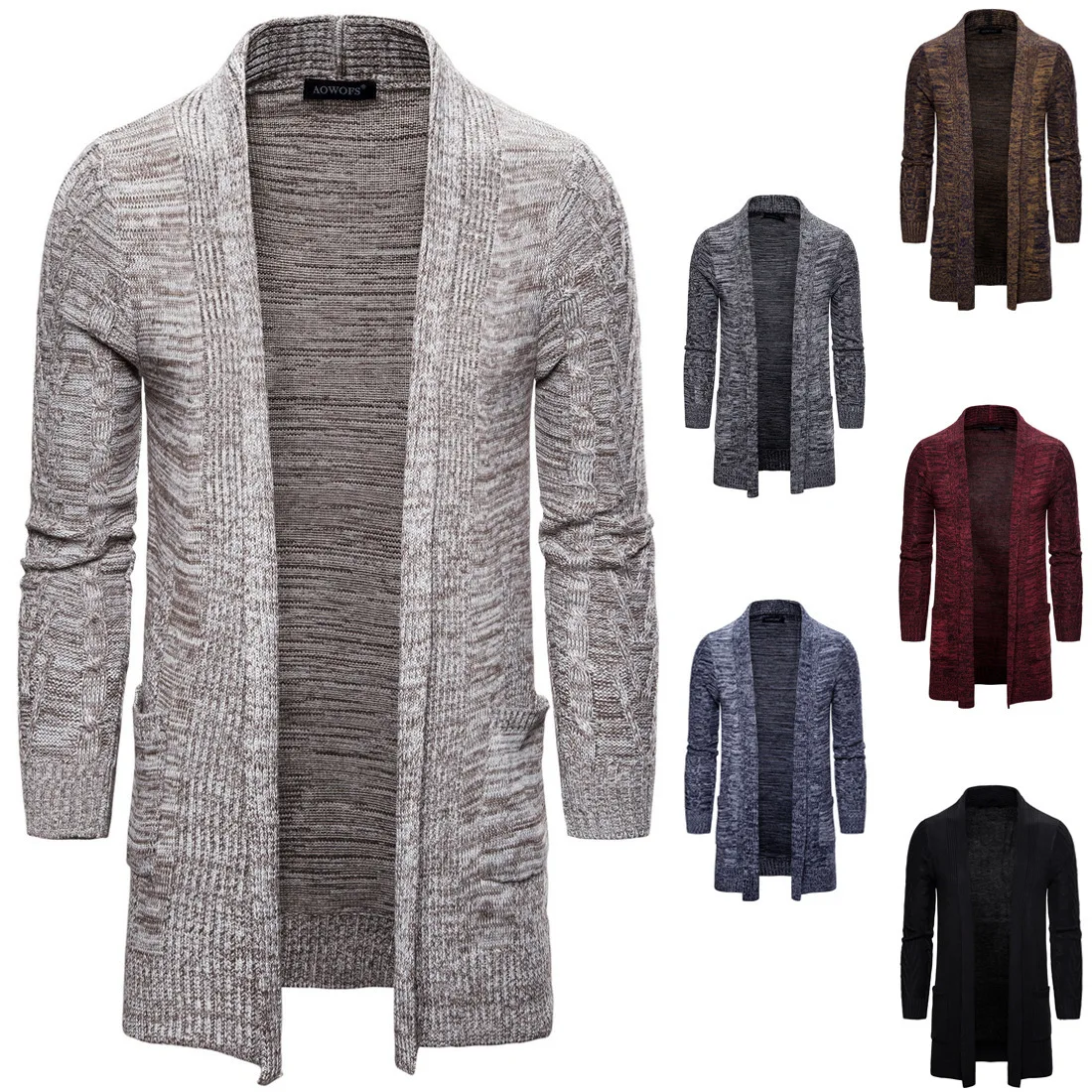

2019 Autumn New Style Men Mid-length Knitted Sweater Versatile Casual Cardigan Ym035