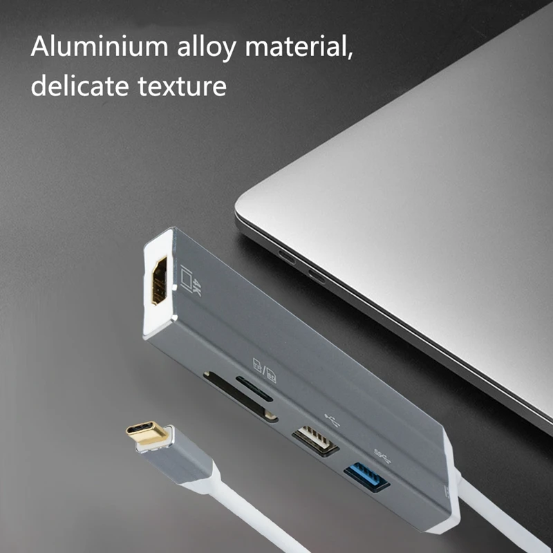 6 в 1 Usb-C концентратор 4K Hd видео аудио кабель адаптер Тип C к Hdmi Usb 3,0/Usb 2,0 с Sd/Tf кард-ридер Тип C usb-хаб