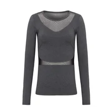 Sport Shirt Women Mesh Breathable Long Sleeve Fitness Sport Top Deportivo Mujer Gym T Shirt Workout Yoga Shirt Sport Tshirt