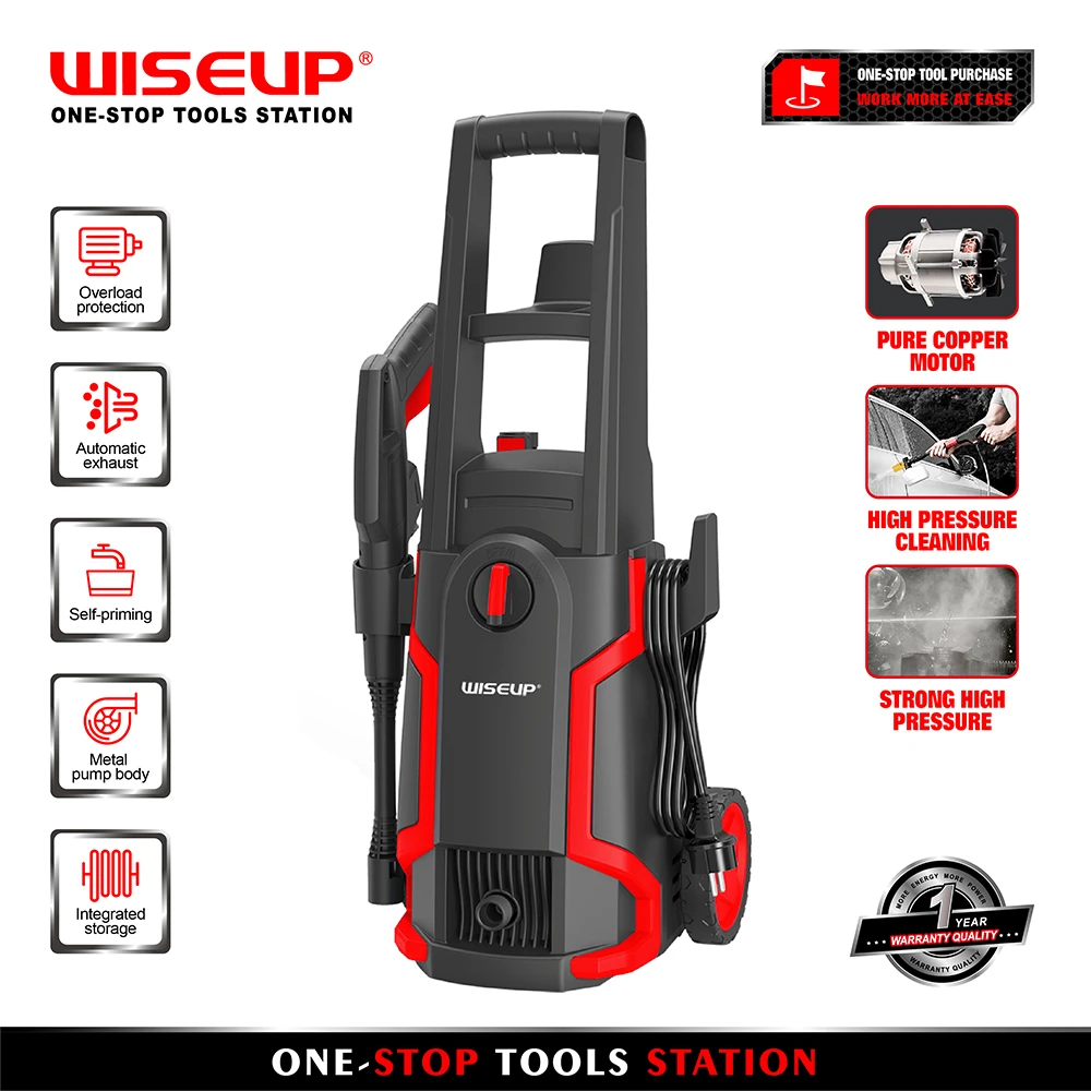 WISEUP 1400W de alta presión lavadora a presión eléctrica limpiador  portátil de coche de Spray ajustable de Herramientas de  limpieza|Limpiadores de presión| - AliExpress