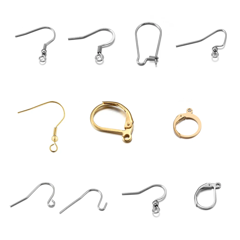 20-50 stücke Gold Edelstahl Hypoallergen Ohrring Haken Fisch Earwire Ohrringe Haken Ohrring Drähte Für Schmuck Maki
