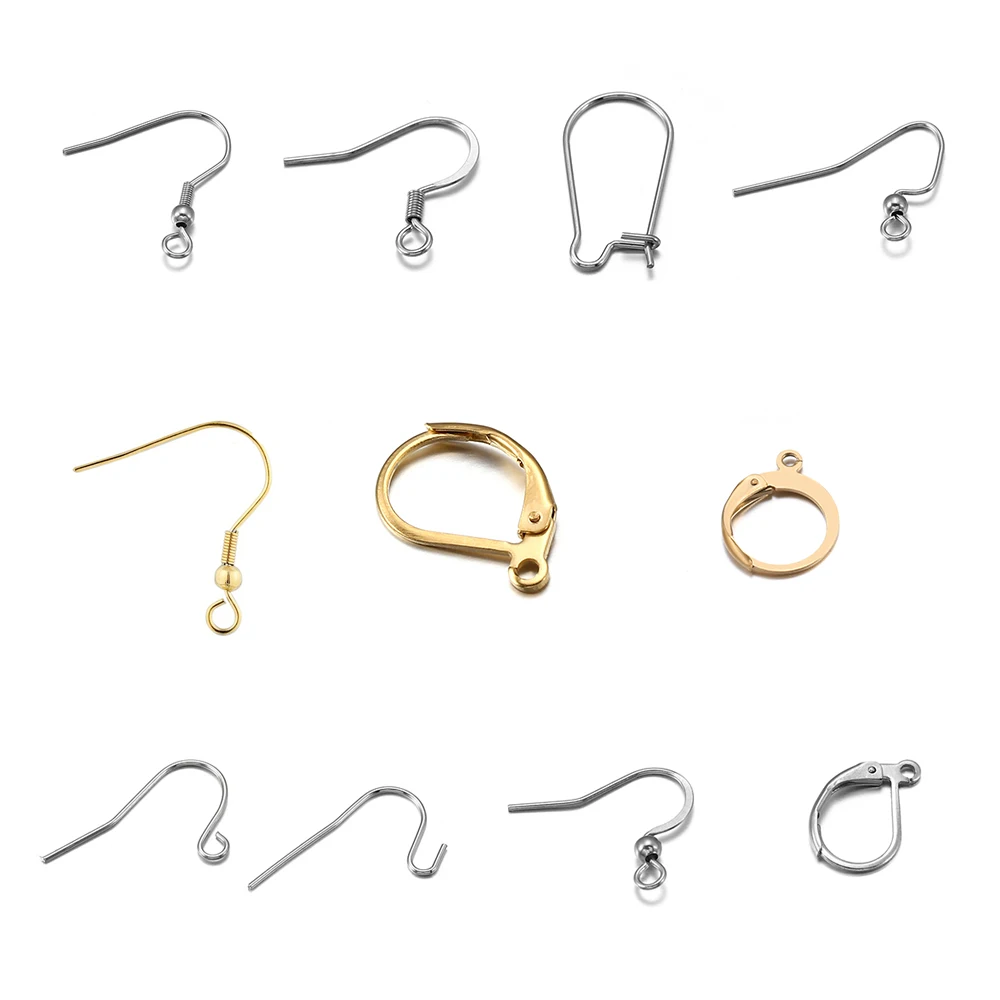 ushes 20 surgical stainless steel ear hooks earring findings hypoallergenic 