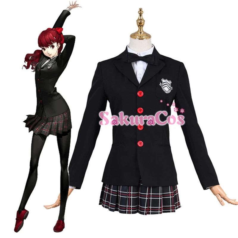Anime Persona 5 The Royal Yoshizawa Kasumi Cosplay Costumes Lolita School Uniform Halloween Dress H |