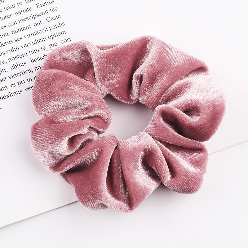 New 37Colors Korea Velvet Scrunchie Elastic Hair Bands Solid Color Fashion Headband Ponytail Holder Hair Ties Hair Accessoires wide headbands for short hair Hair Accessories