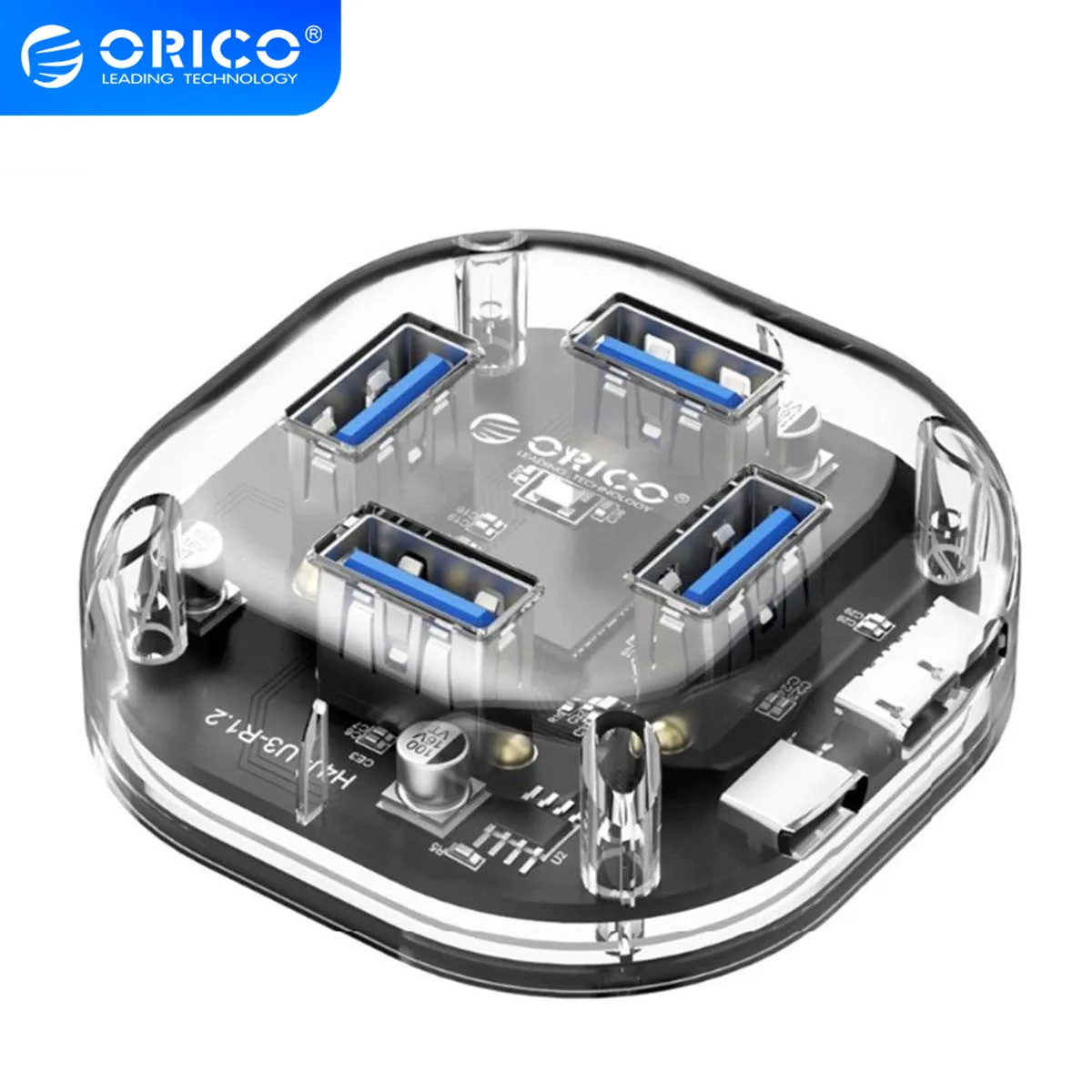 ORICO USB прозрачный концентратор 4 порта 3 0 Разветвитель переключатель 5 Гбит/с