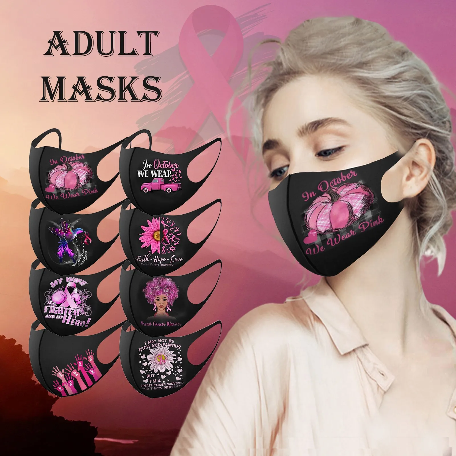 

Adult ice silk Cotton Print Breathable Mask masque sun Protection Masquerade Dustproof Washable Reusable Face Masks Mascarilla