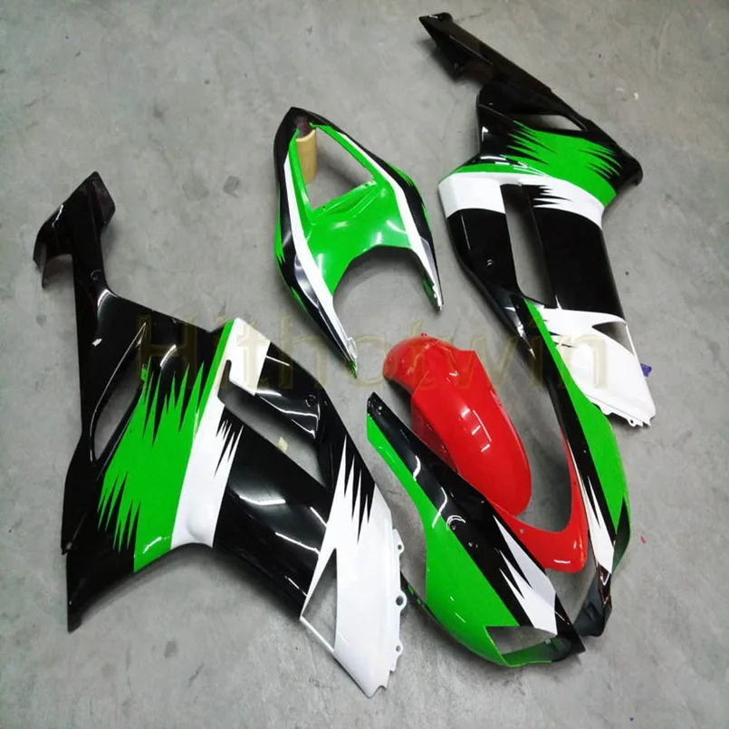 Капот мотоцикла на заказ для ZX-6R 2007-2008 моторные Обтекатели литьевой формы красный белый - Цвет: D