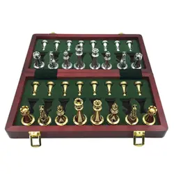 Топ!-Easytoday металлические глянцевые золотые и серебряные шахматы цельные деревянные складные шахматы высокого класса профессиональные