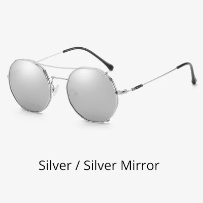 Silver-Silver Два Oclock 2 в 1 Модные солнцезащитные очки по рецепту женские поляризованные солнцезащитные очки с зажимом оптические Металлические оттенки для женщин Z17122 - Цвет линз: Silver-Silver