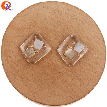 

Cordial Design 28*30MM 50Pcs Jewelry Accessories/Hand Made/Pendant/Shell & Glitter Powder In Resin/DIY Earrings Making/Charms