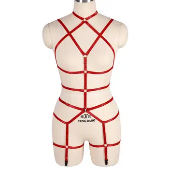 

Top Red Harness Bra Belt Bondage Plus Size Sexy Underwear Stockings Suspender Fashion Summer Bikini Steampunk Style Female