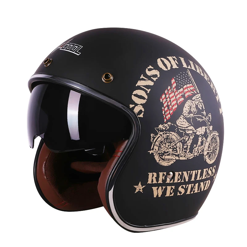 LVCOOL casco de motocicleta visera interior Motocross, Jet Retro, casco carreras|Cascos| - AliExpress