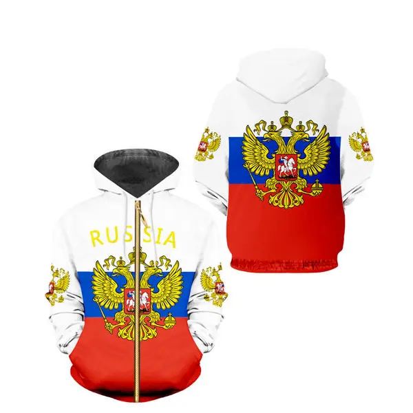 zip up hoodie coats Пользовательские S-6XL мужские комплекты Россия флаг молния толстовка куртки+ брюки спортивный костюм унисекс Повседневная брендовая одежда комплект из двух предметов - Цвет: zip up hoodie coats
