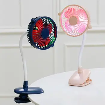 

Portable USB Desktop Fan with LED Light Flexible Adjustable 2 Speed Cooler Mini Fan Handy Small Desk USB Cooling Fan for Child