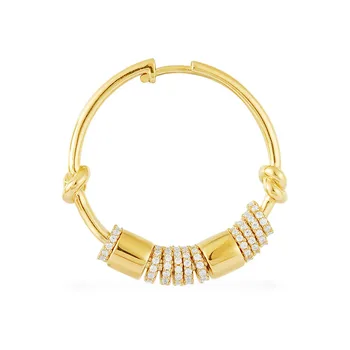 

Baoyocn Fashion Real S925 Sterling Silver Yellow Gold Color Single Multi Circles Hoop Earring 1pc for Women Luxury Brand Jewelry