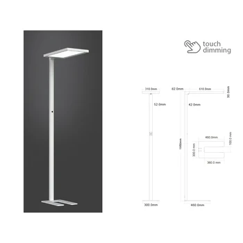 

V-TAC JF8521 floor lamp Led floor lamp modern silver with Touch dimmable 80W high 195cm SKU-8521