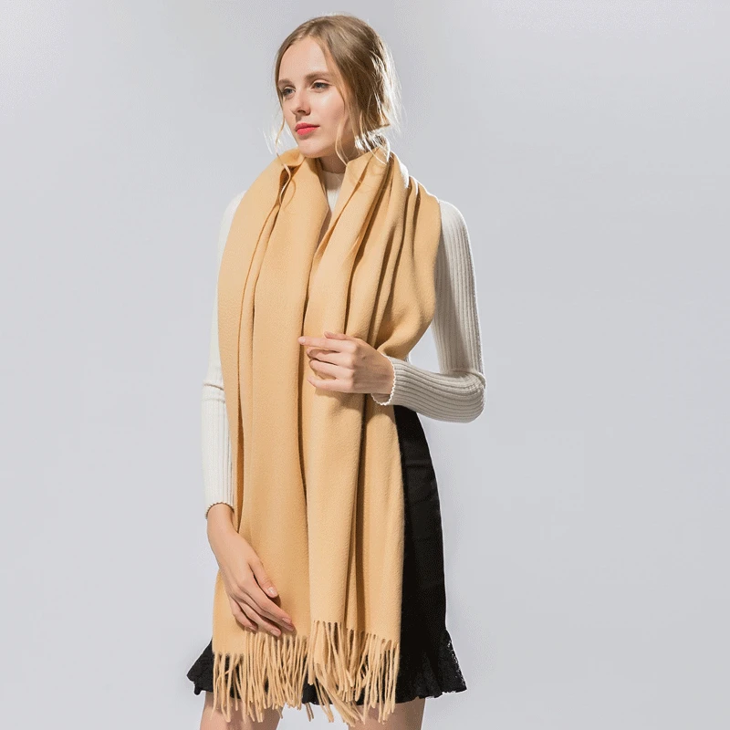 Wool Wraps Striped New Fashion Cashmere Scarves With Tassel Women Warm Winter Pashmina Thick Warm Wool Shawl Wrap Hot Sale - Цвет: c15