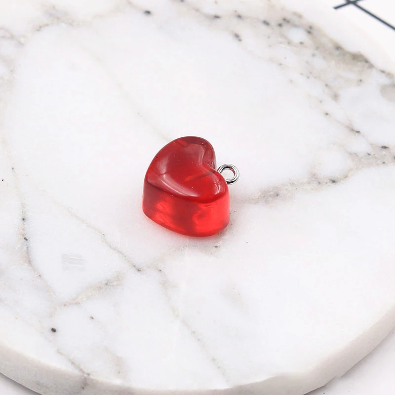 10pcs Cute Macaron Color Brightly Love Heart Resin Charms Kawaii Keychain  Earring Pendant Charms For Jewelry Making C1187 - AliExpress