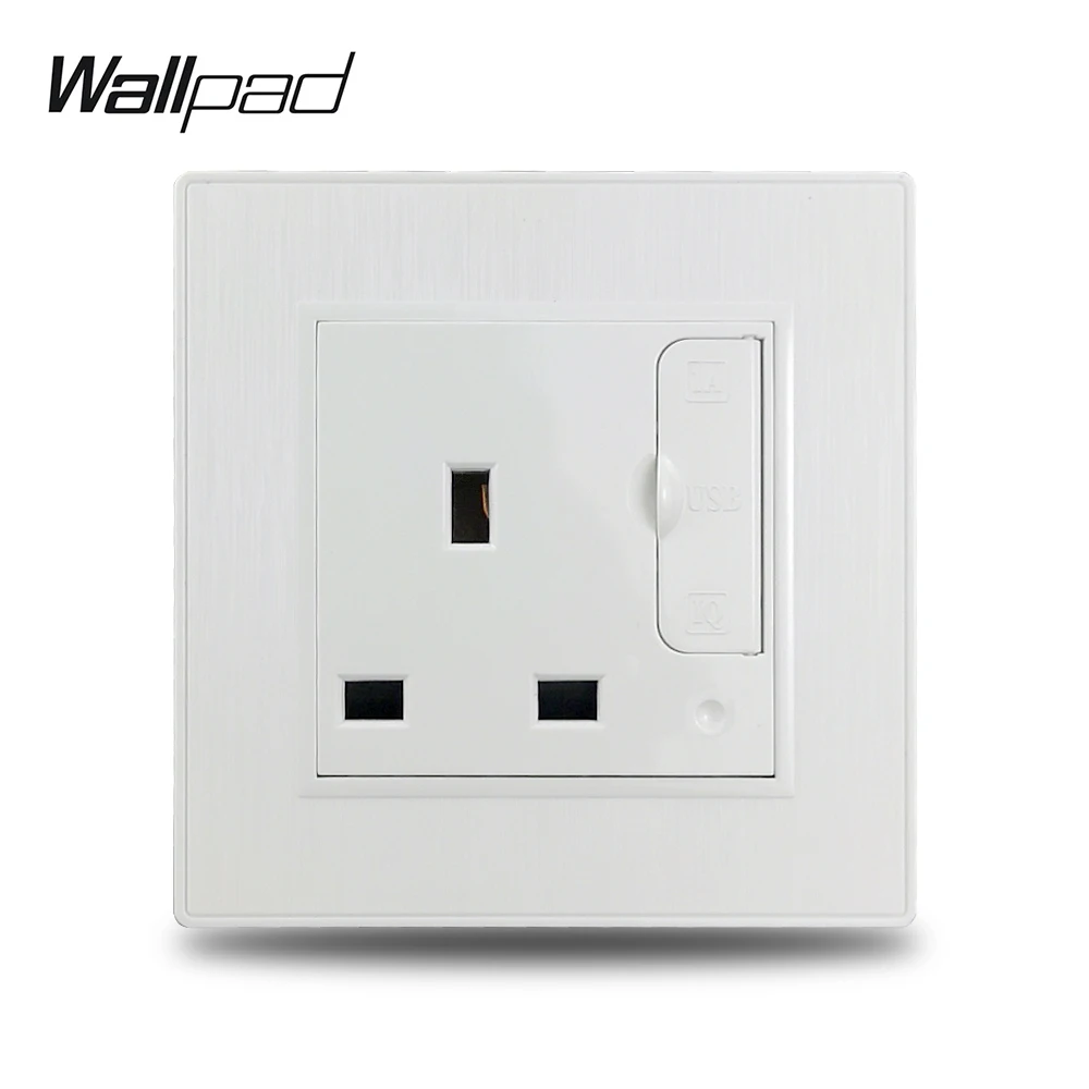 Настенная розетка Wallpad S6 белая 13 а Великобритания 3 контакта с 1 двойным USB-портом