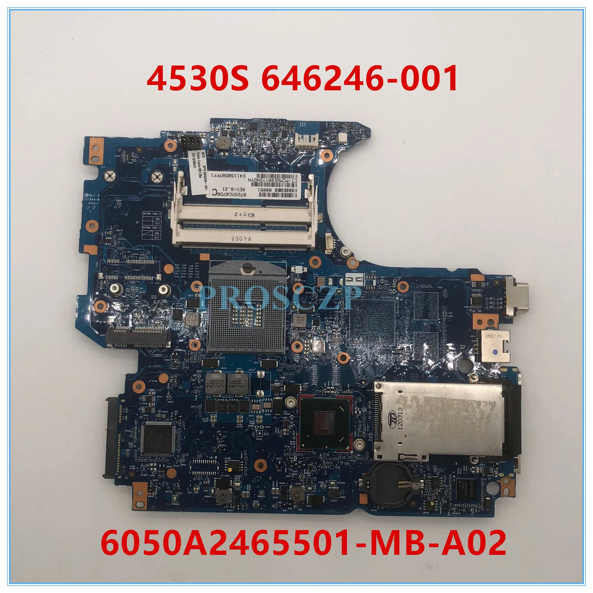 Высокое качество 4530s 4730s для ноутбука Материнская плата 646246-001 646246-501 646246-601 HM65 PGA988B