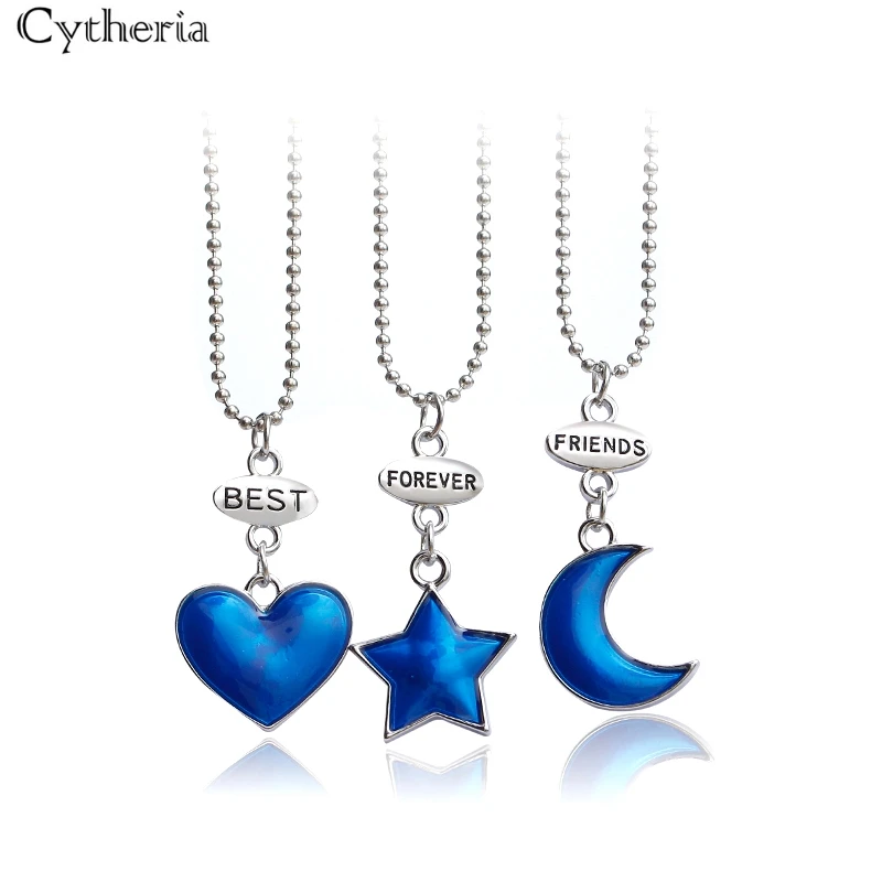 Collares BFF de colores para 2 y collar de mejores amigos dibujos animados, de luna, estrella, corazón, cristal, corona, flor, arcoíris, zapatos|Collares colgantes| - AliExpress
