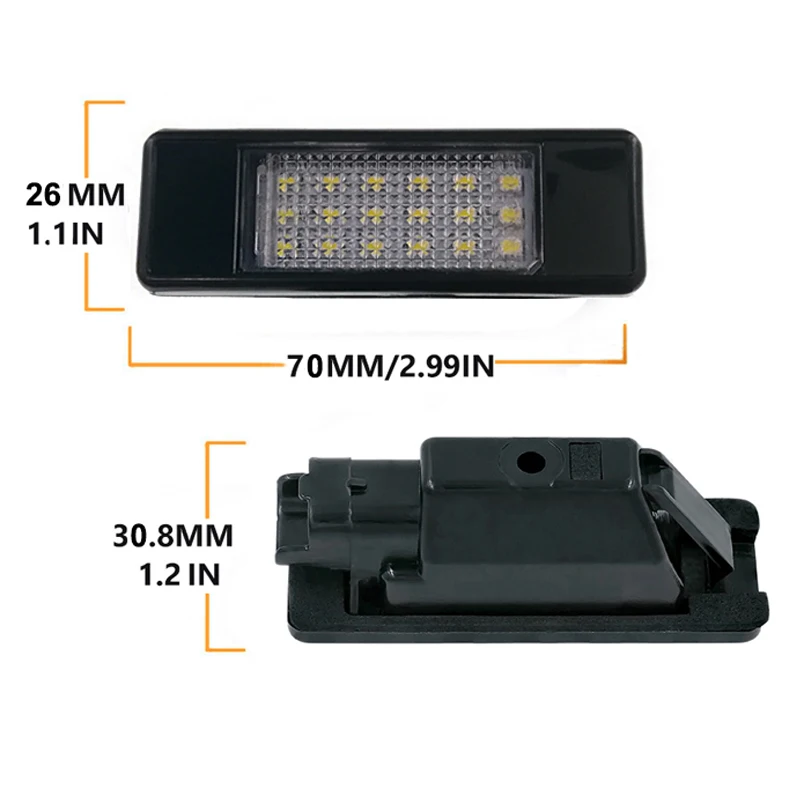 2Pcs No Error LED Number License Plate Lights Lamp Car Accessories For Citroen C