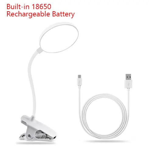 Гибкий USB LED лампа для чтения, Перезаряжаемые клип на Настольная лампа для защиты глаз Спальня лампа для чтения Make Up книга лампа ночник - Испускаемый цвет: Type C
