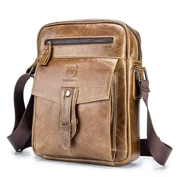 

Famous design Men's genuine leather one-shoulder crossbody bag head layer leather male business bag trend fashion men's handbag