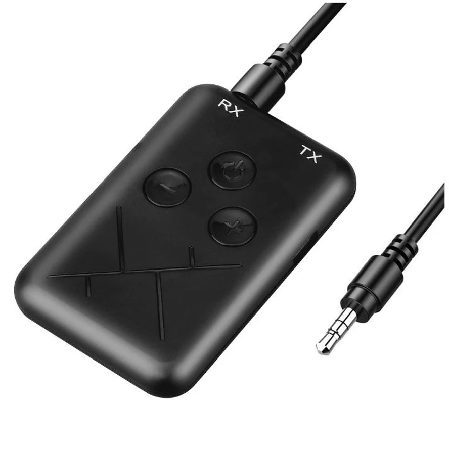 2 в 1 Bluetooth адаптер AUX аудио приемник передатчик Автомобильная Музыка прием громкой связи Мощный жизнь беспроводной конвертер - Цвет: Черный