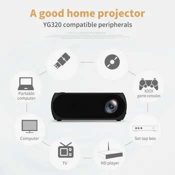 

YG320 HD Home Mini Projector 320 * 240 WiFi Projector Video Home Cinema 3D HDMI Movie Game Proyector 1080P Home Theater