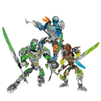 

BIONICLE 3pcs Jungle Lewa Stone Pohatu Water Gali Figures Building Block Toys For Boys Compatible All Brands BIONICLE