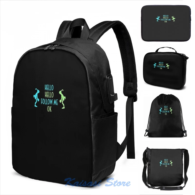 blue and green backpack