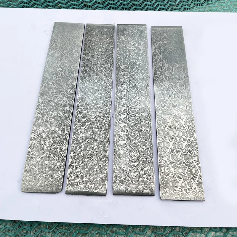 1piece New Pattern Damascus Steel for DIY Knife Making Material VG10 Sandwich Steel Knife Blade Blank Has Been Heat Treatment