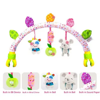 

Stroller Arch Travel Play Arch Toy Crib Accessory with Rattle Squeak Teether for Baby Infant