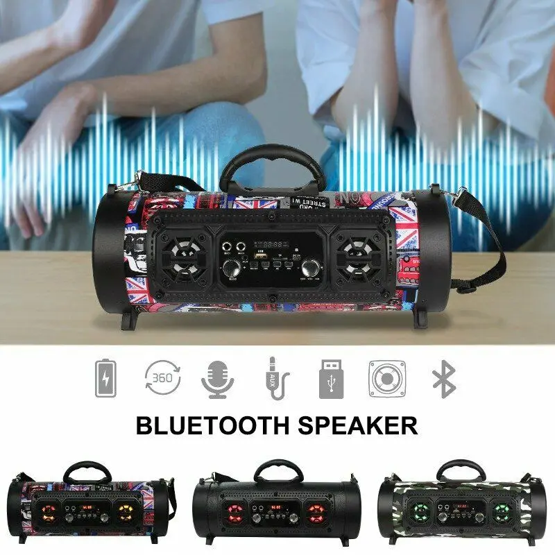Portable Wireless Bluetooth Speaker Stereo Super Bass Hifi Aux Uxb Tf Fm Music