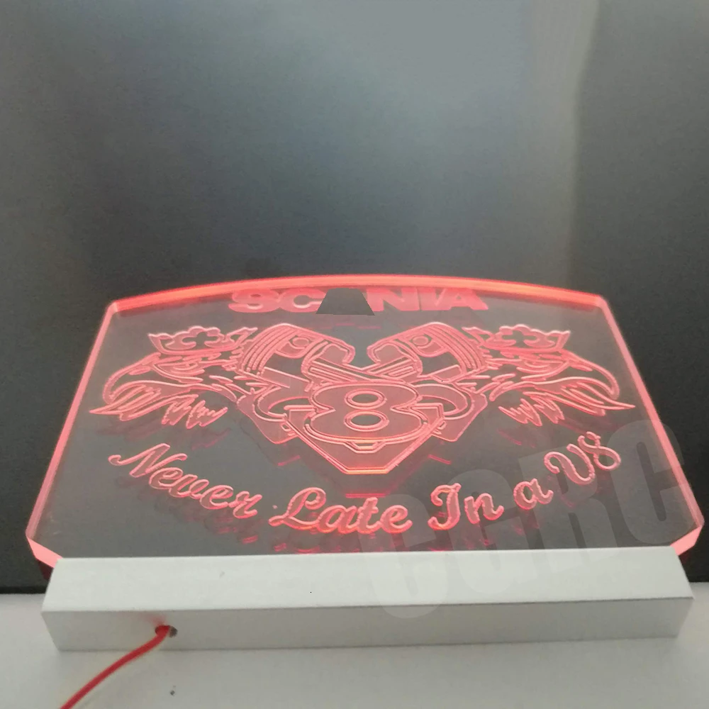 Acrylic Sculpture Shine Logo For 1/14 Tamiya Tow Drag Trailer Truck For SCANIA R620 56323 470 Upgrade Decoration