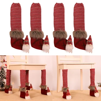 

Merry Christmas Dinner Table Leg Cover Santa Chair Foot Cover Ornaments Home Decoration for Xmas New Year 1pcs