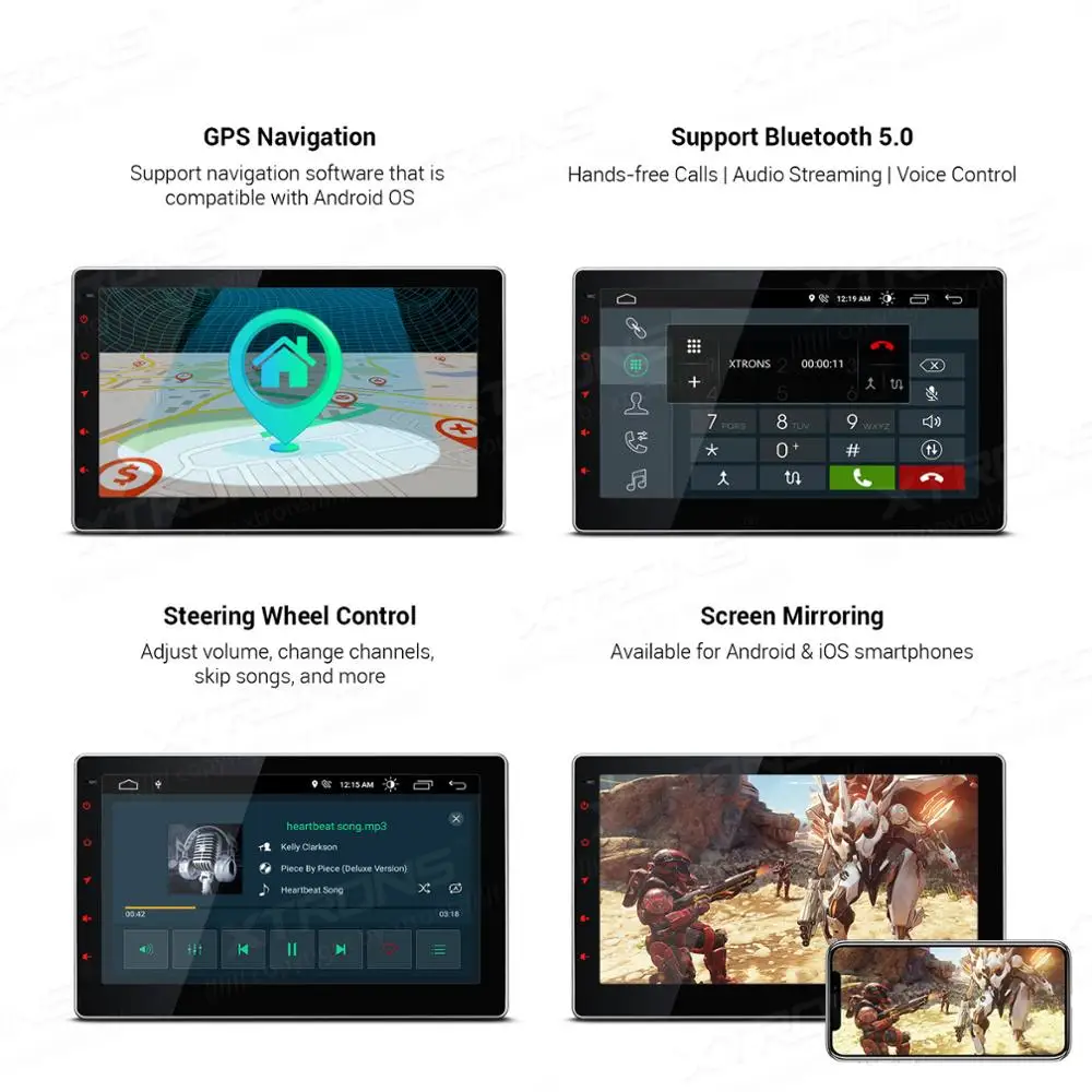 XTRONS 10,1 ''новейший Android встроенный DSP двойной Din 16 Гб rom HD экран многофункциональный автомобильный Стерео полный RCA OBD TPMS без DVD