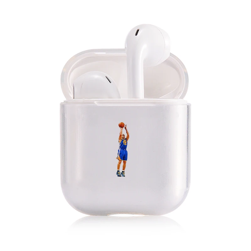 Знаменитый бренд баскетбольных Athlete наушники чехол для Apple airpods чехол игрок NBA Bluetooth Pop Air стручки чехол прозрачный жесткий чехол из пластика с изображением крышка - Цвет: I200226